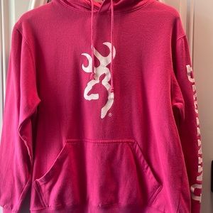Pink browning hoodie
